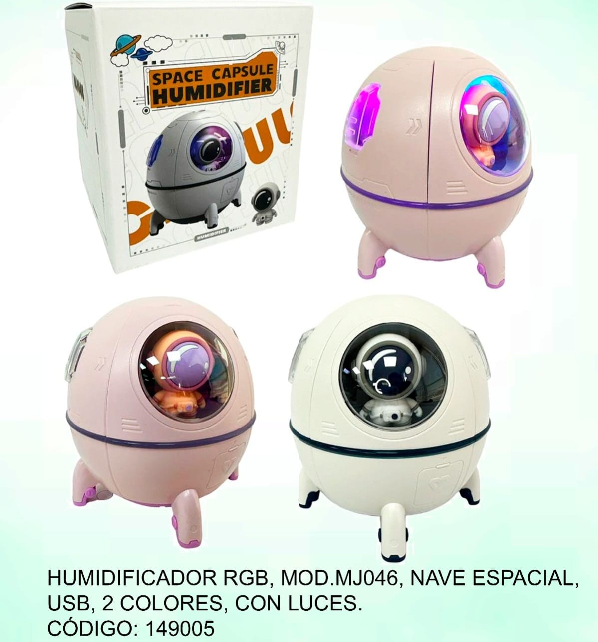 HUMIDIFICADOR NAVE ESPACIAL CON LUCES